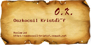 Oszkocsil Kristóf névjegykártya