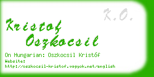 kristof oszkocsil business card